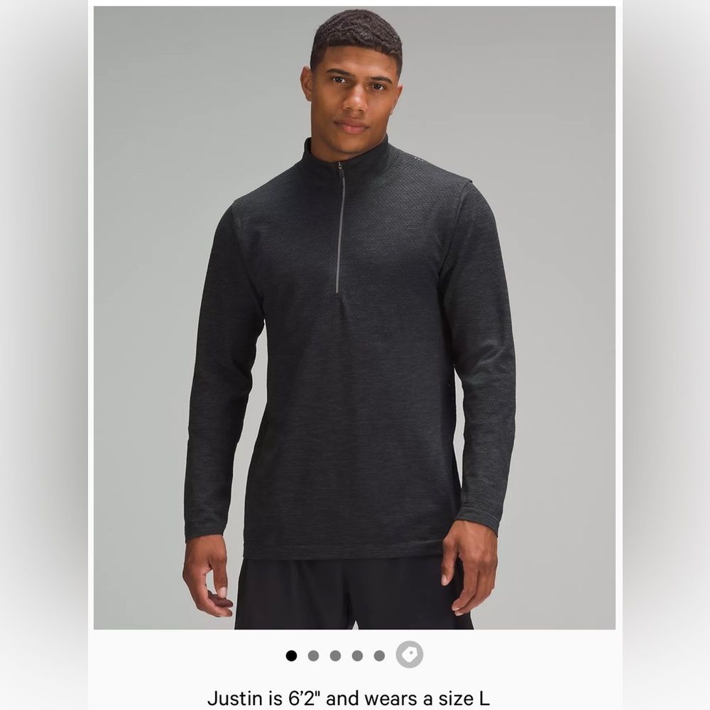 Lululemon half zip dark gray pullover lulu workout top vent